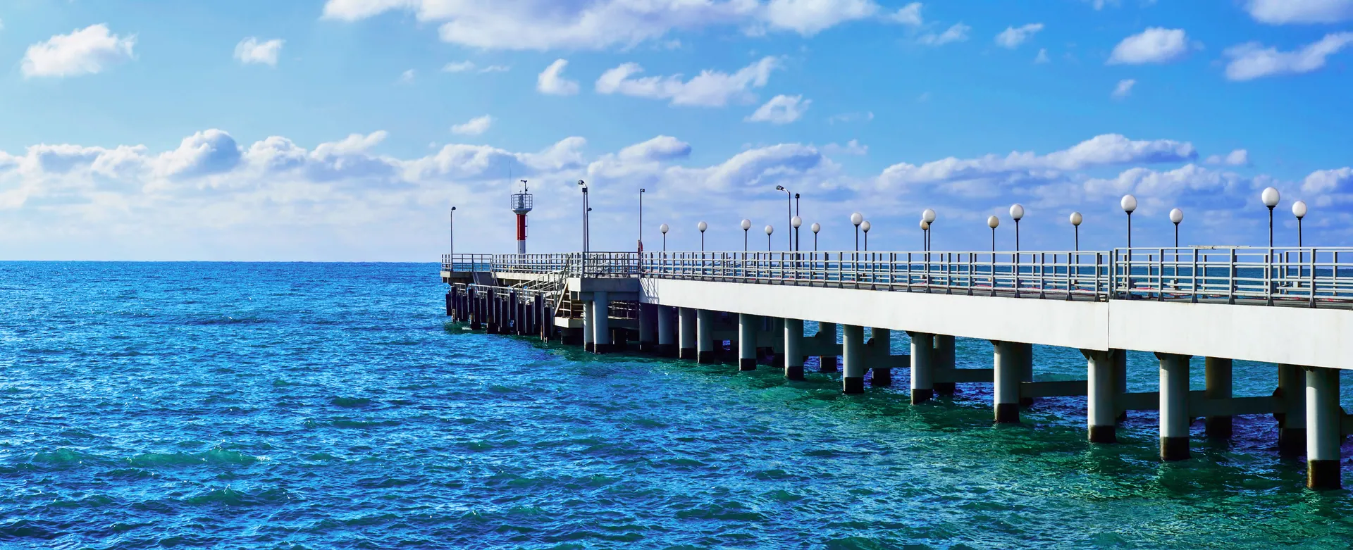 Rock breakwater under construction