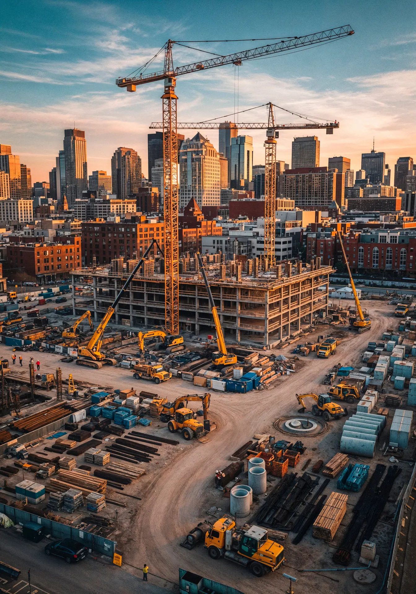 Civil division — city skyline construction