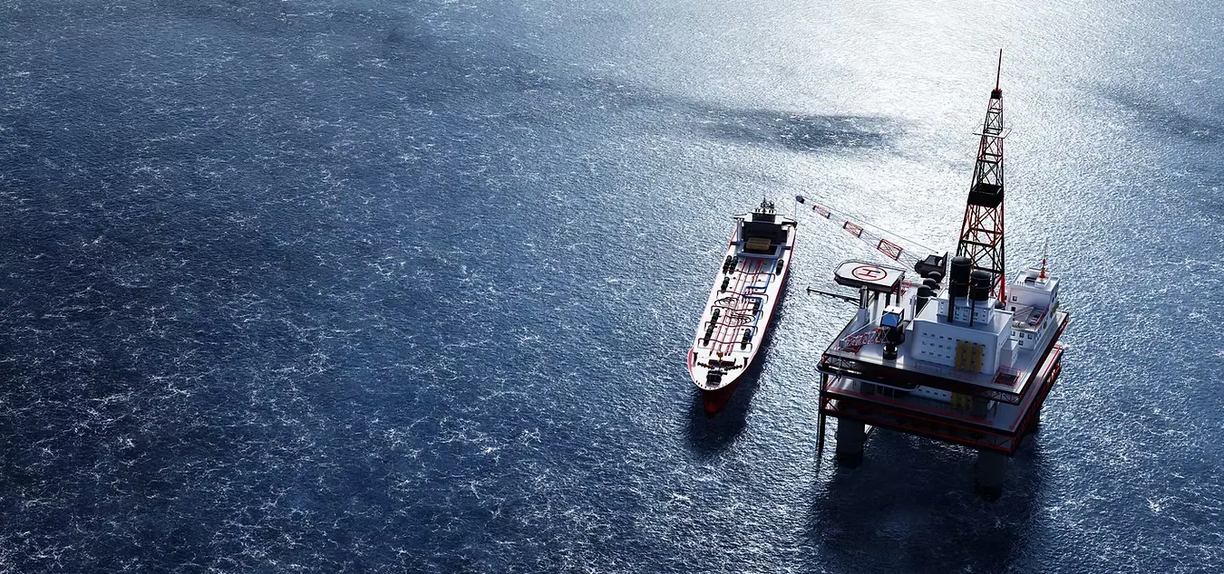 HTC marine crane barge at work